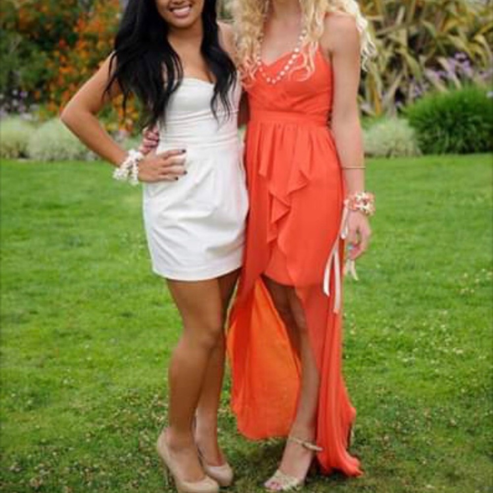 stunning 🦑 coral red prom / occasion dress